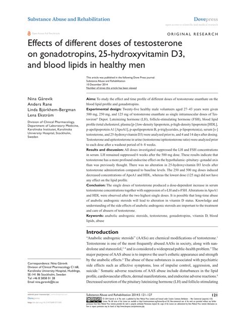 Effects of different doses of testosterone on gonadotropins, 25.